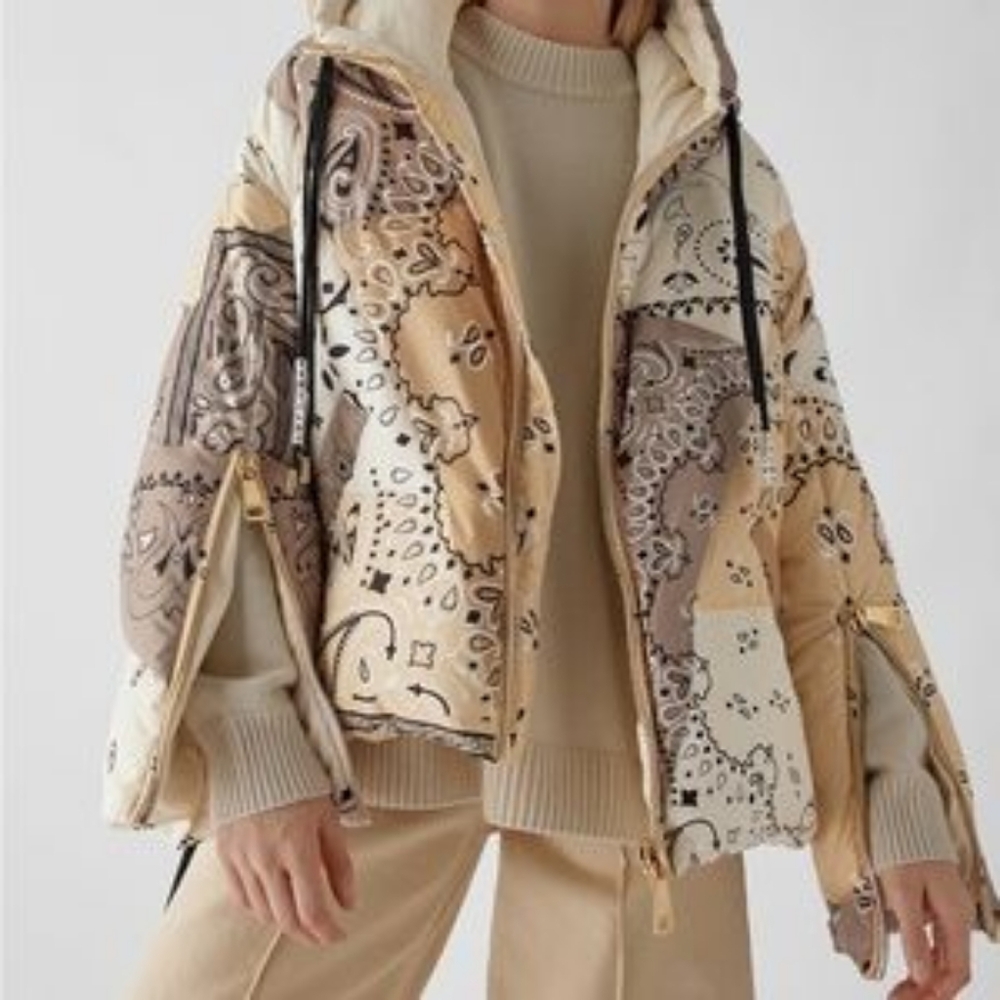 NWT KHRISJOY Bandana Puffer Down Jacket
